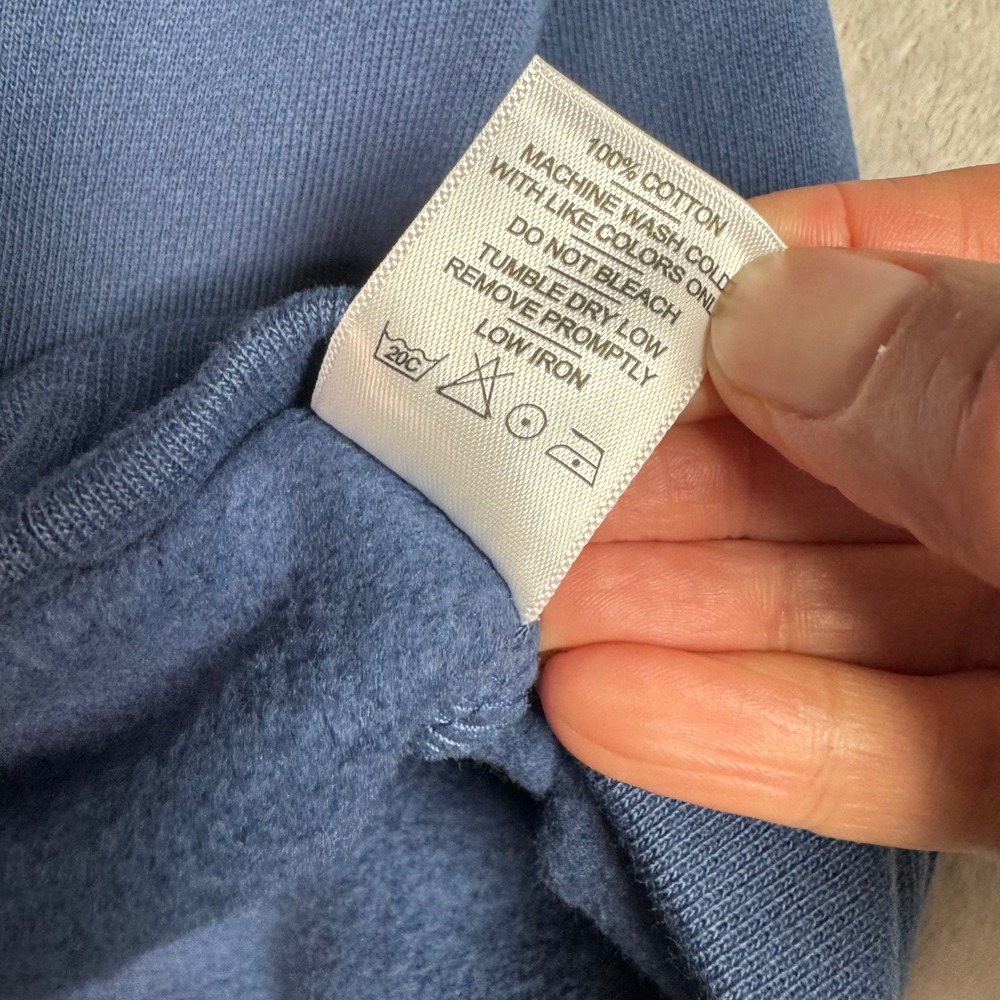 NWOT American Giant Men Midweight Snap Henley Pullover Sweatshirt L Blue Fleece - Picture 7 of 11